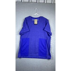 Nike Dri-FIT Shirt Mens Large Blue Short Sleeve Yoga Training Top Pockets